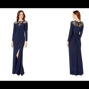 Adrianna Papell Embellished Long Sleeve Sheath Dress